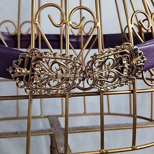 Mimi Di N Signed Gold & Silver Tone Floral & Heart Belt Buckle Clasps 1985